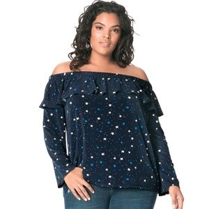 Leota Nordstrom Aurora Off Shoulder Galaxy Top